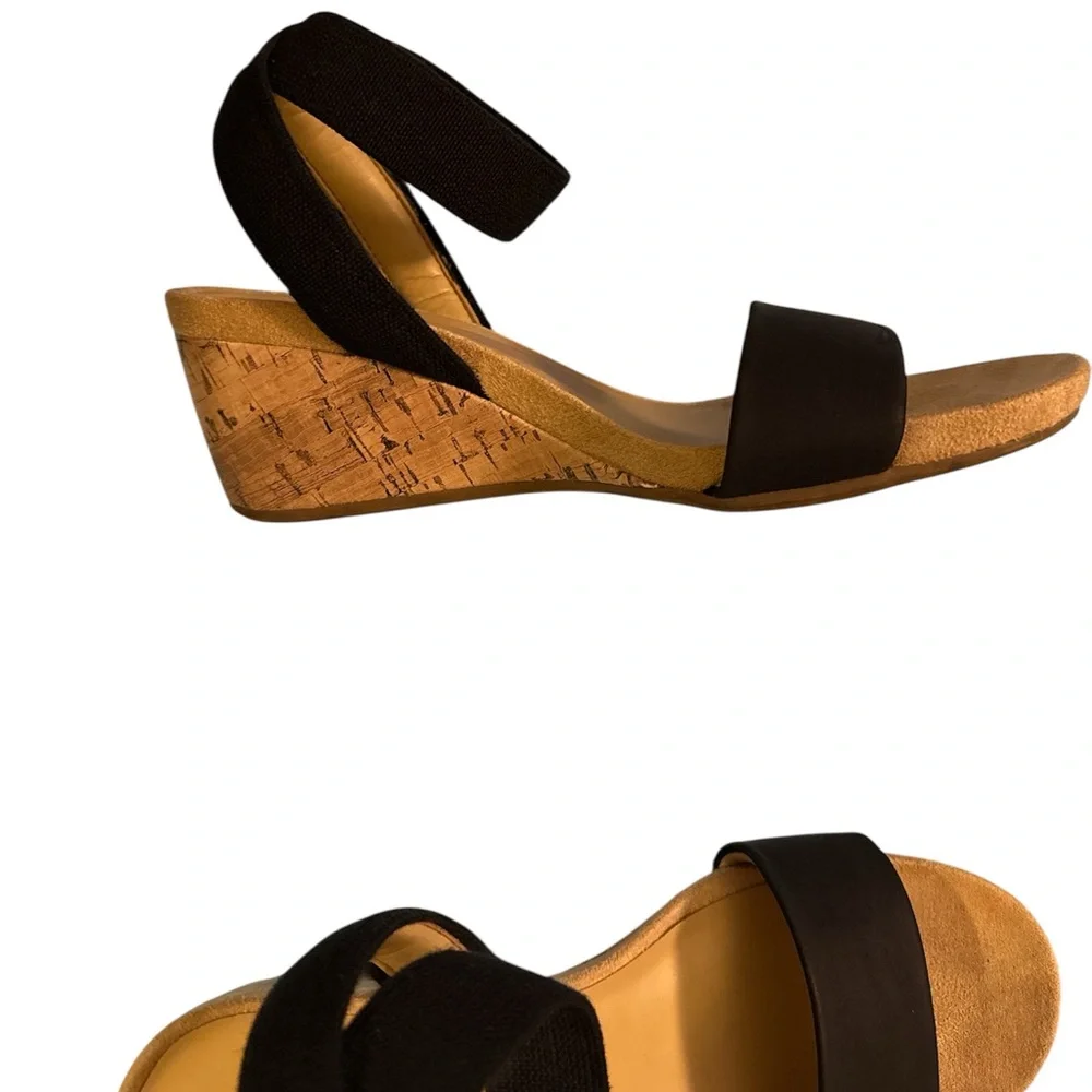 Classic Wedge Sandals with Elastic Ankle Strap